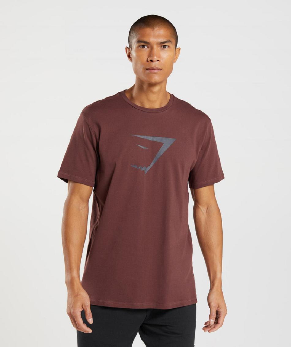 Gymshark Sharkhead Infill Muške T Shirts Roze Smeđe | HR 2486TCE